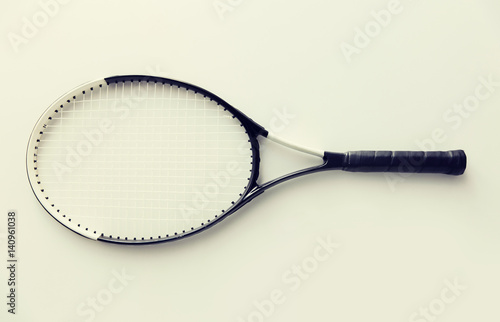 close up of tennis racket