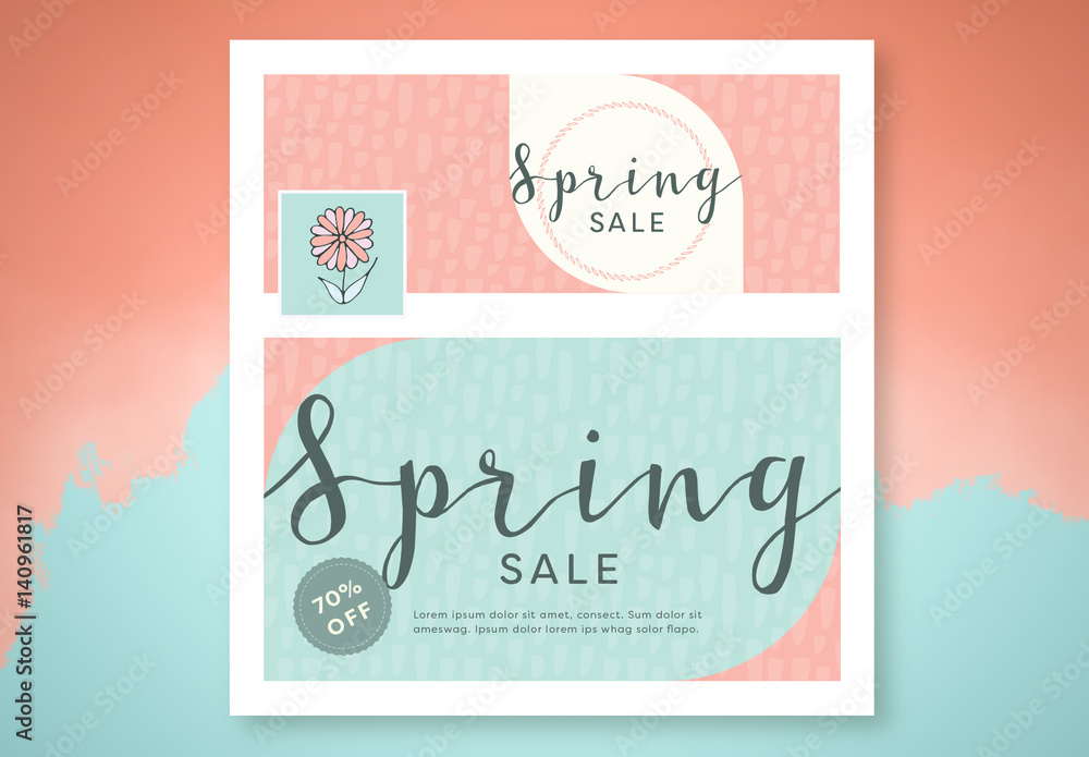 Social Media Branding Pack for Spring 2 Stock Template | Adobe Stock