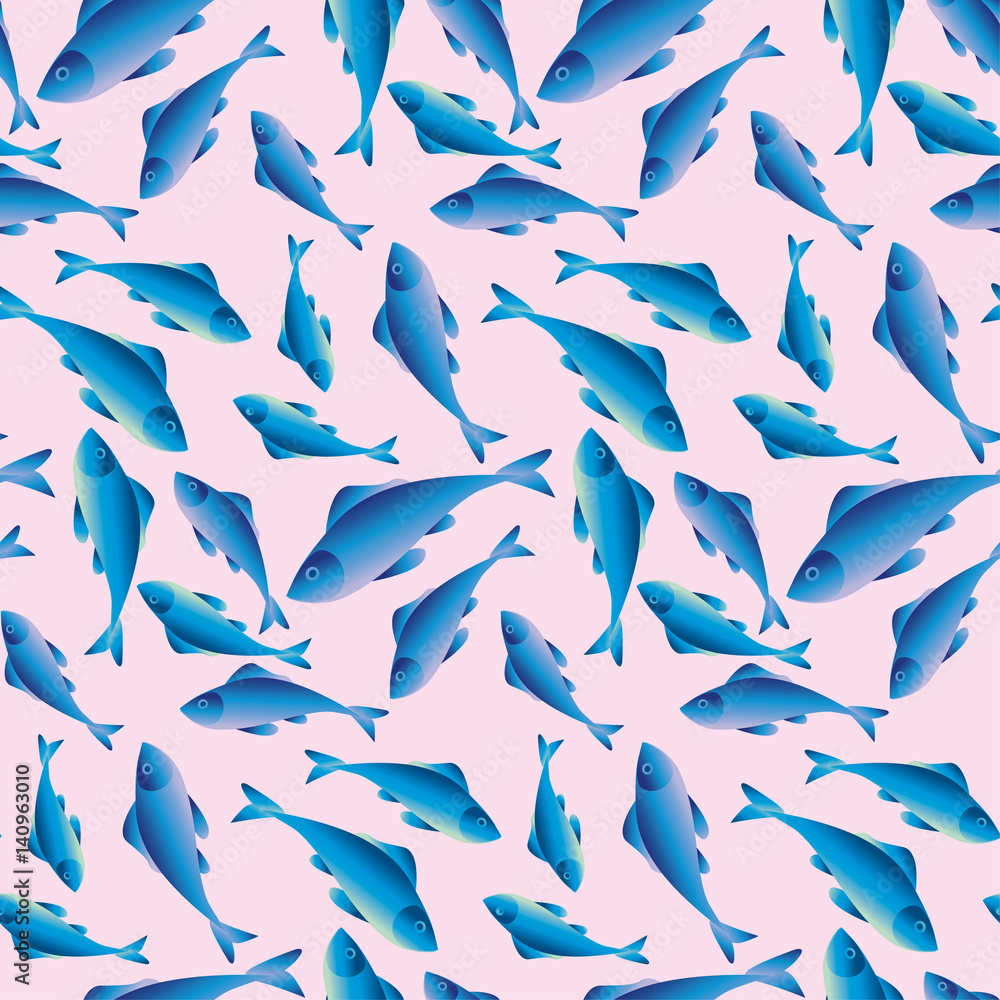 Fish vector illustration for background, fabric, wrapping paper, wallpaper. Surface design with herring or cod fishes. Fish vector illustration for background, fabric, wrapping paper, wallpaper. Surface design with herring or cod fishes.