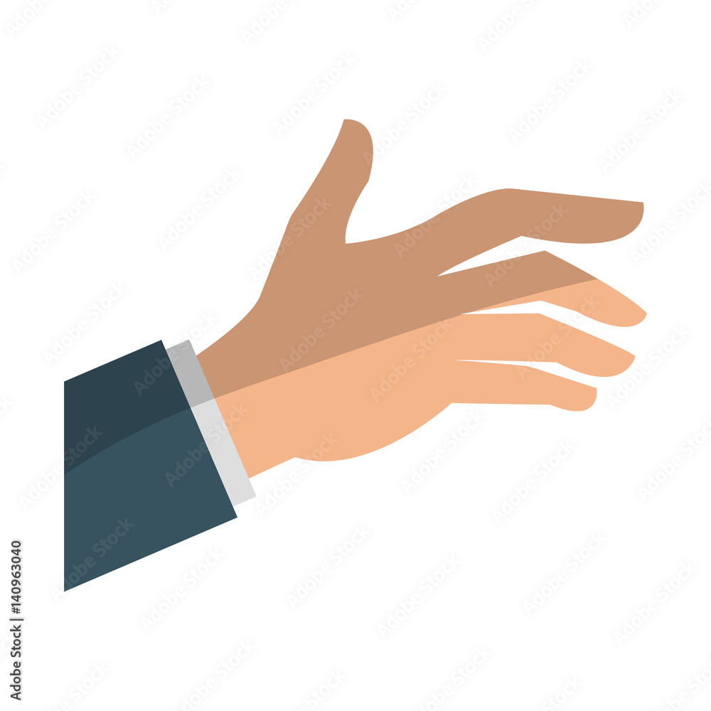 human hand icon over white background. vector illustration