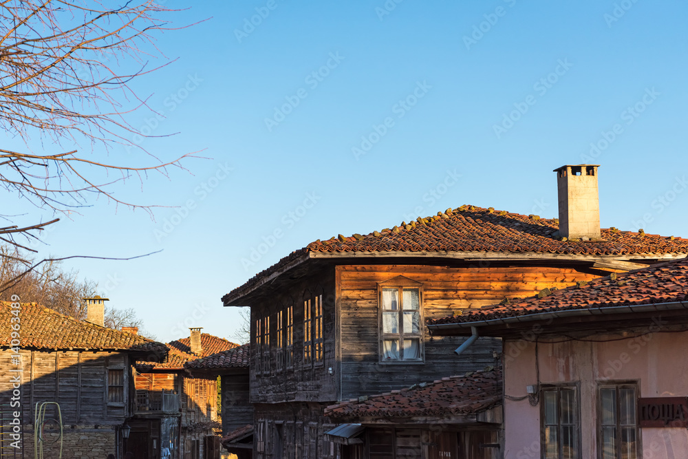 Traditional old Bulgarian houses in ethnographic reserve of Zheravna, Bulgaria