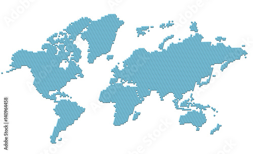 世界地図 ヨーロッパ 立体 ドット