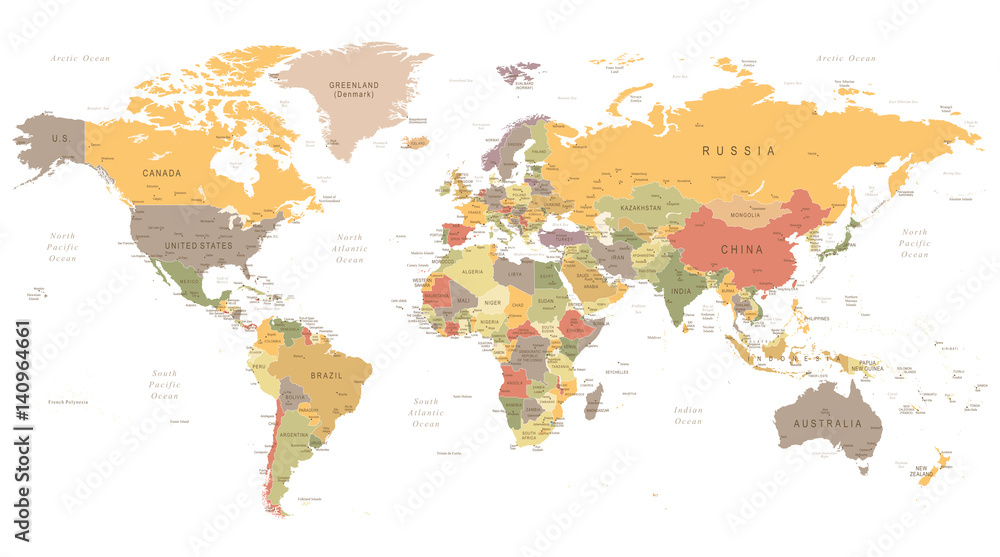 Fototapeta premium World Map Vintage