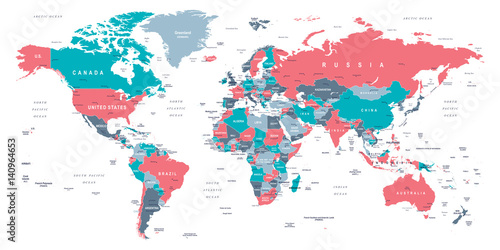 Fototapeta Mapa świata - ilustracja