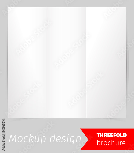 Εκτύπωση καμβά Tree fold brochure mockup design, blank white paper, realistic rendering, isolat