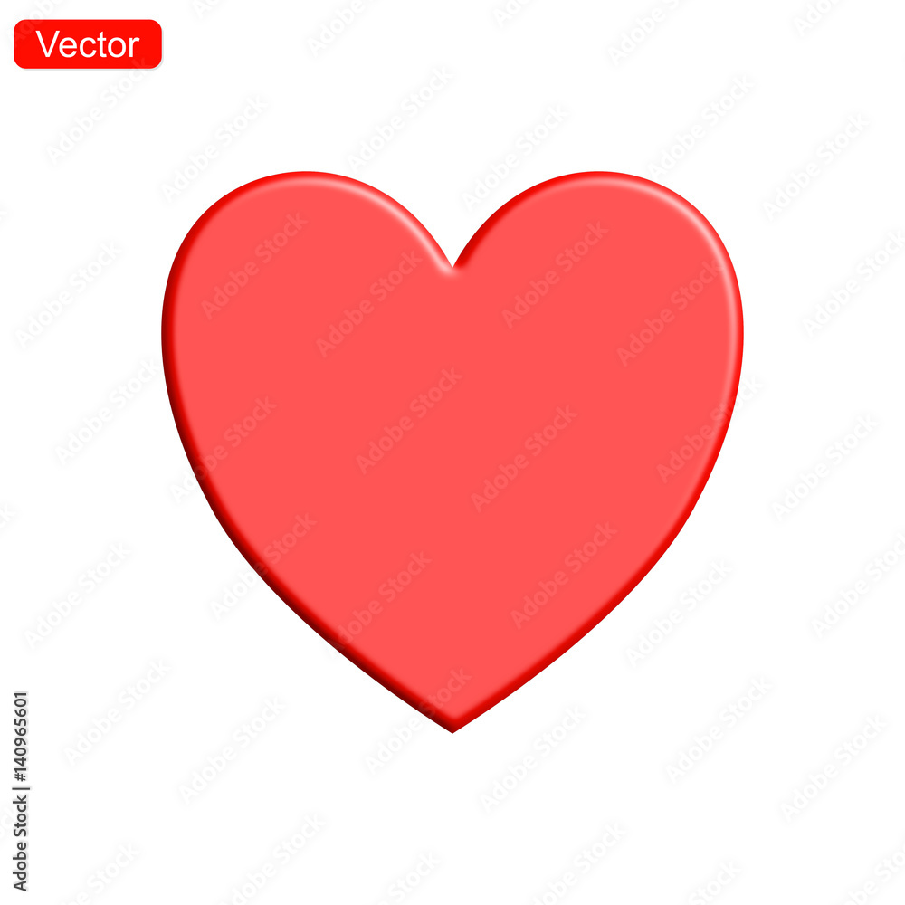 Beautiful 3D heart vector icon