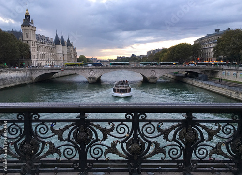 View from Pont Notre-Dame Paris at dusk France, the romantic Seine, France travel, bucket list Paris, Paris walks photo