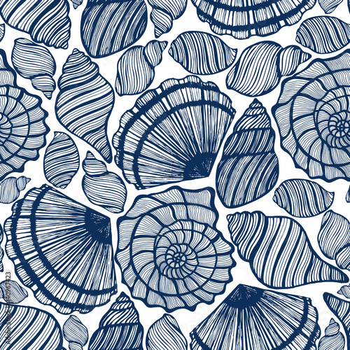 vector background with seashells