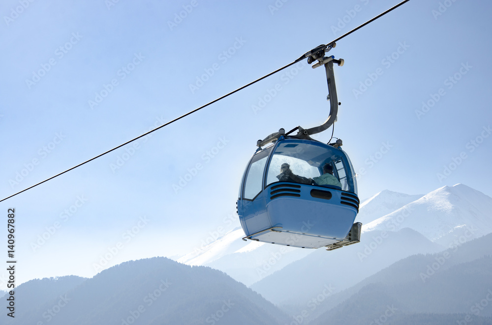 Gondola lift and snowy mountains. Ski resort Bansko, Bulgaria, Pirin mountain Gondola lift and snowy mountains. Ski resort Bansko, Bulgaria, Pirin mountain