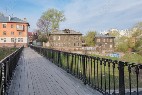 City landscape with a footbridge and old houses. Nizhny Novgorod, Russia © Igor Gorshkov