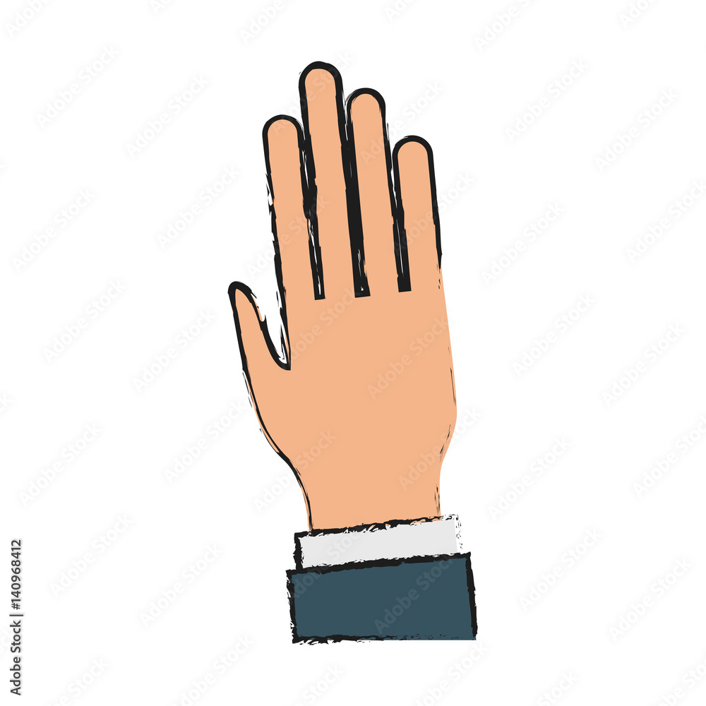 Obraz premium human hand icon over white background. vector illustration