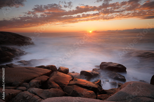 Sunset at Peggys Cove, Nava Scotia, Canada photo