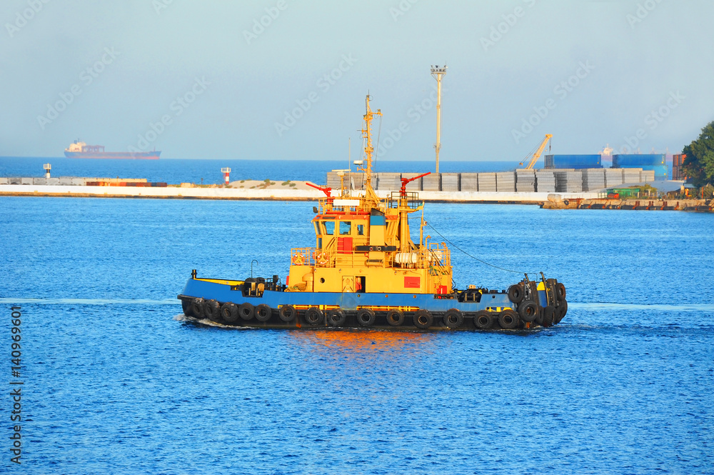 Tugboat in port