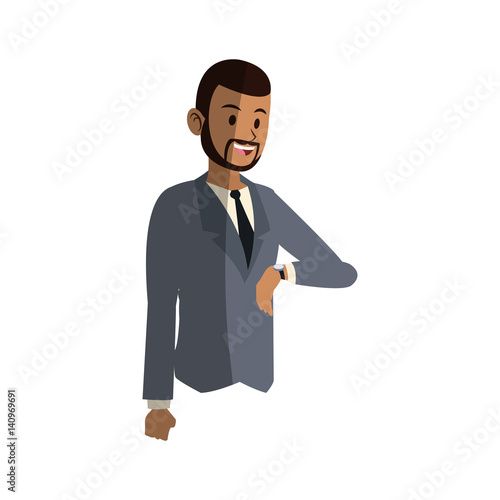 businessman cartoon icon over white background. colorful design. vector illustration