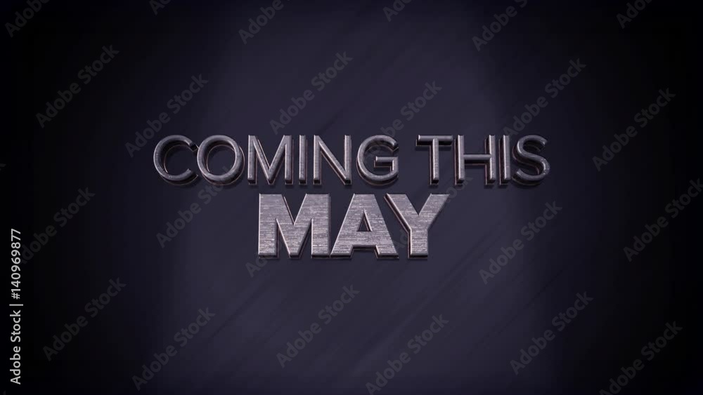 3D animated text flying into screen - coming this may 3D animated text flying into screen - coming this may