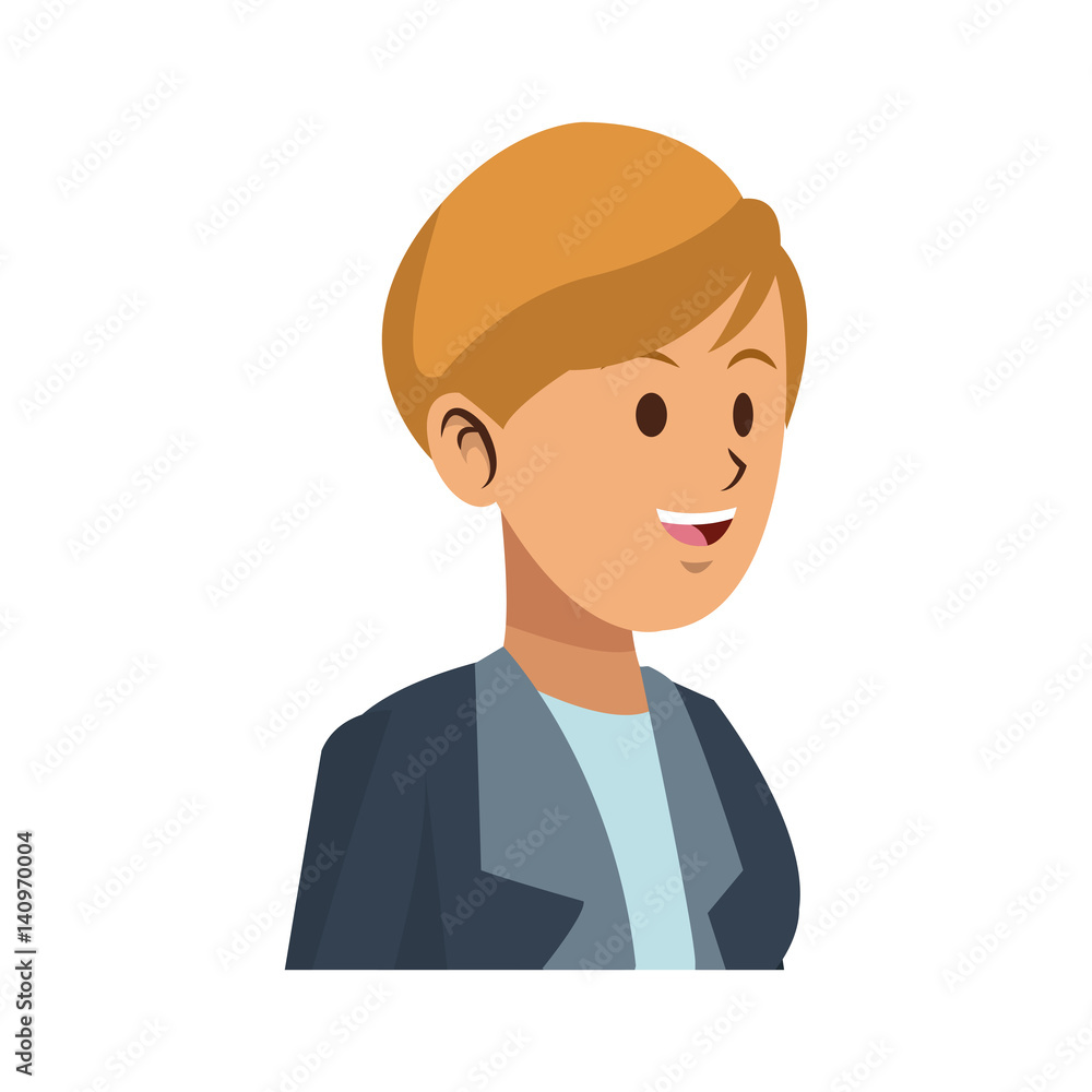 businesswoman cartoon icon over white background. colorful design. vector illustration