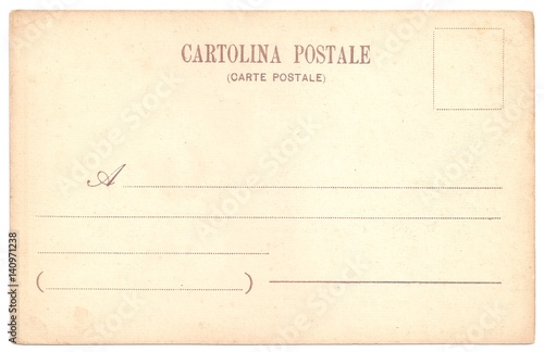 Original Antique Back Side POSTCARD in Italian and French language (Cartolina Postale - Carte Postale)