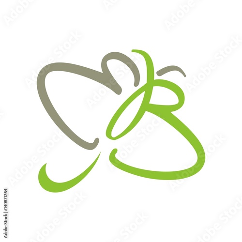 butterfly logo vector. e and b logo.