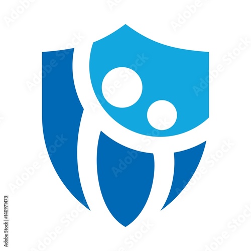 swoosh person logo vector. shield logo.
