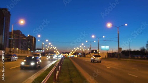 Wallpaper Mural Traffic of the evening city. Evening city at high mode. Highway at rush hour. Blurring background of night city. Torontodigital.ca
