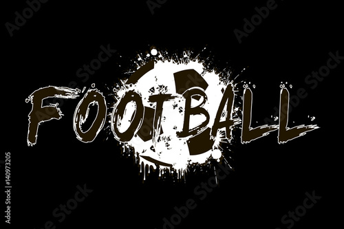 Banner the inscription football on the background abstract soccer