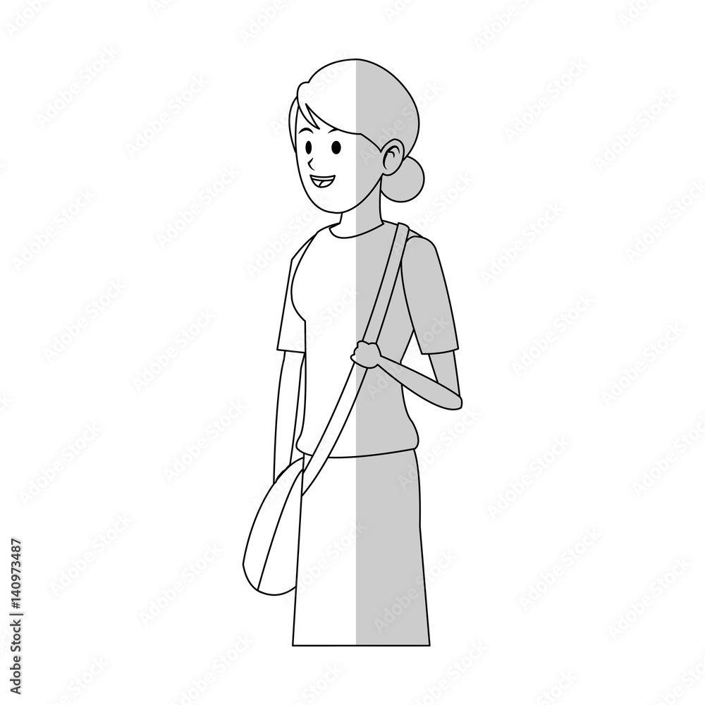 happy woman cartoon icon over white background. vector illustration happy woman cartoon icon over white background. vector illustration