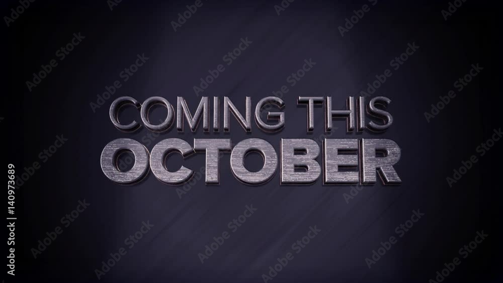 3D animated text flying into screen - coming this october 3D animated text flying into screen - coming this october