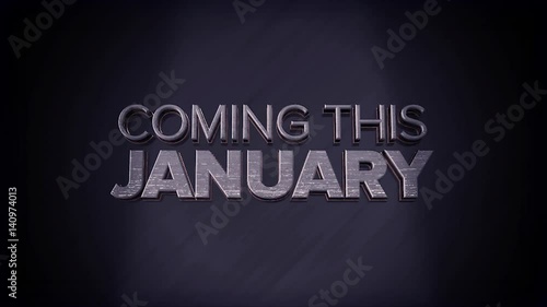 3D animated text flying into screen - coming this January