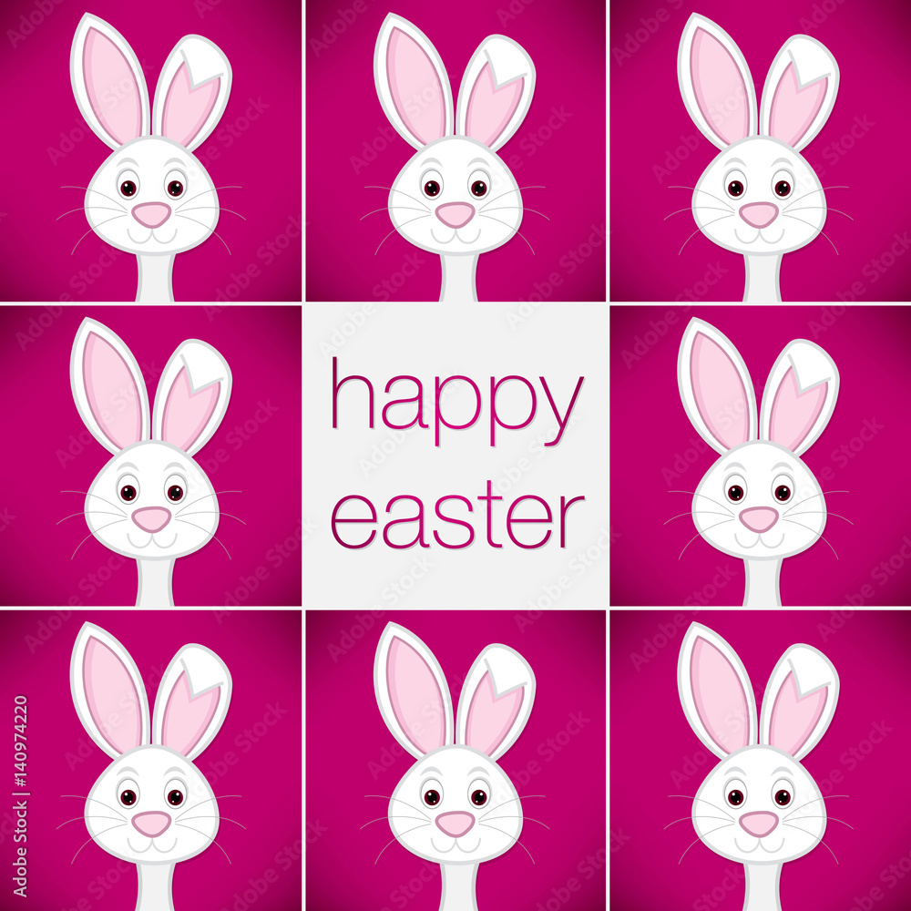 Bright Easter Bunny card in vector format. Bright Easter Bunny card in vector format.