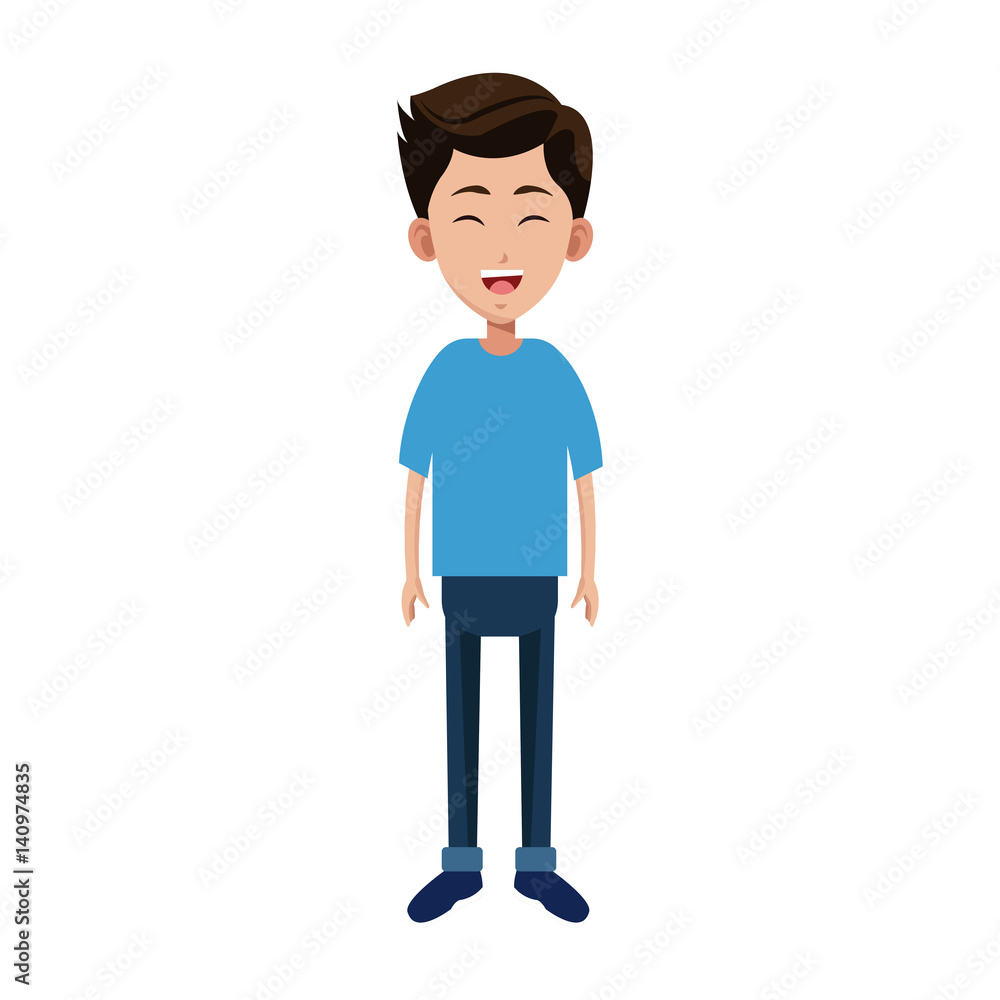 happy boy cartoon icon over white background. colorful design. vector illustration happy boy cartoon icon over white background. colorful design. vector illustration