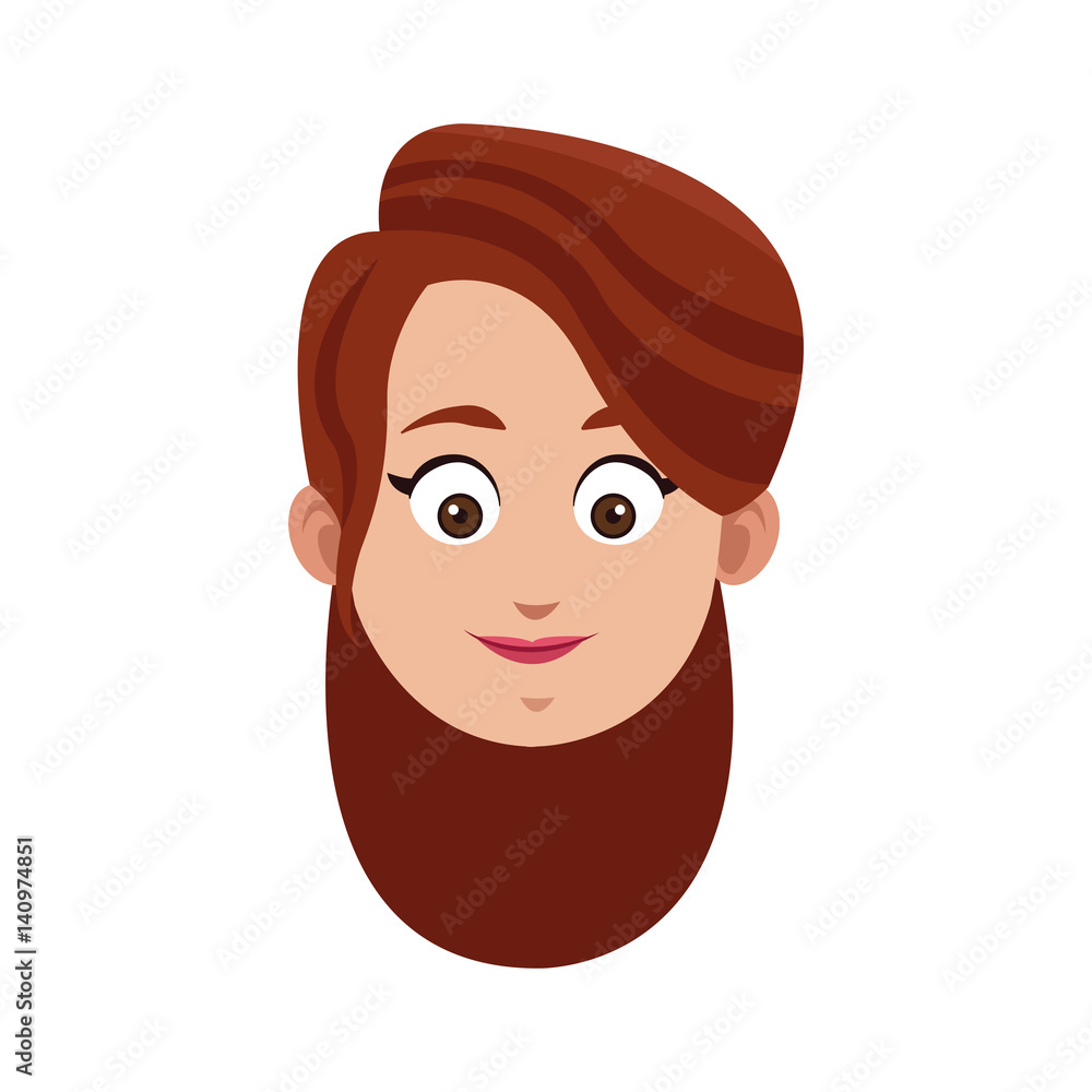 Obraz premium happy woman cartoon icon over white background. colorful design. vector illustration