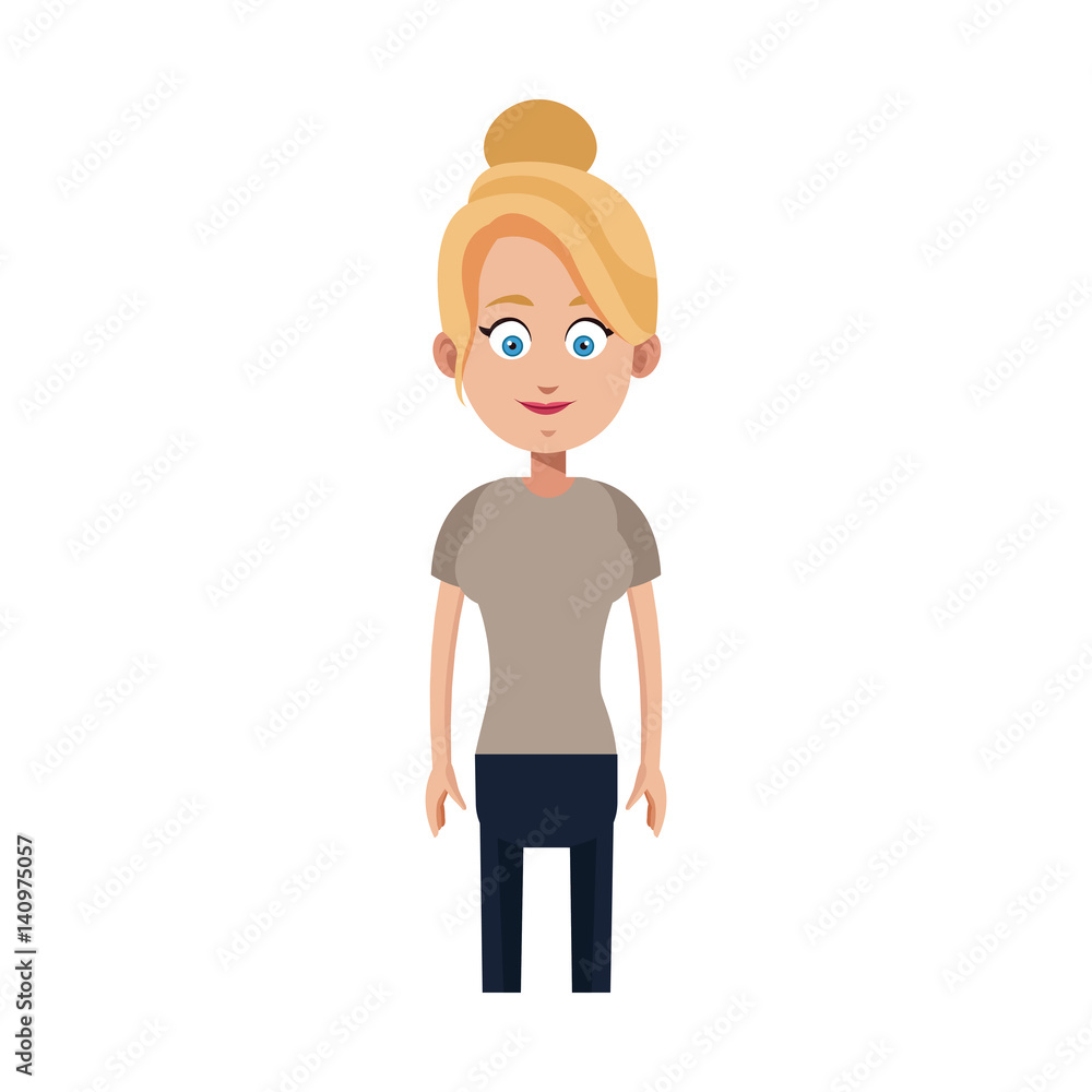 young woman wearing casual clothes over white background. colorful design. vector illustration young woman wearing casual clothes over white background. colorful design. vector illustration
