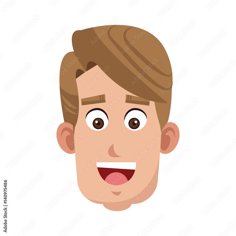 Fototapeta premium happy man cartoon icon over white background. colorful design. vector illustration