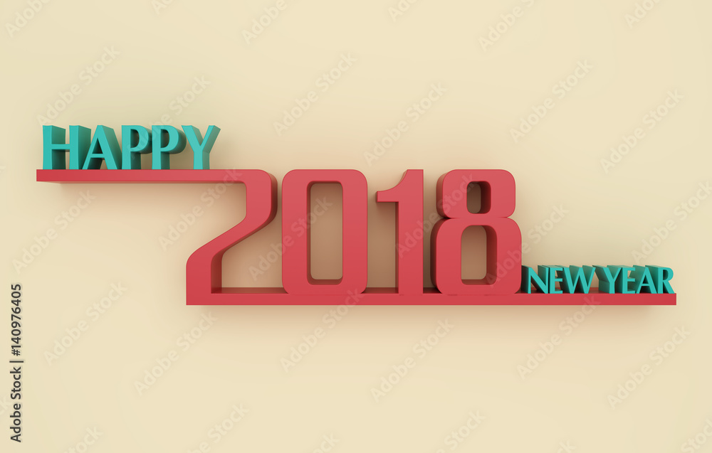 New Year 2018 - 3D Rendered Image New Year 2018 - 3D Rendered Image