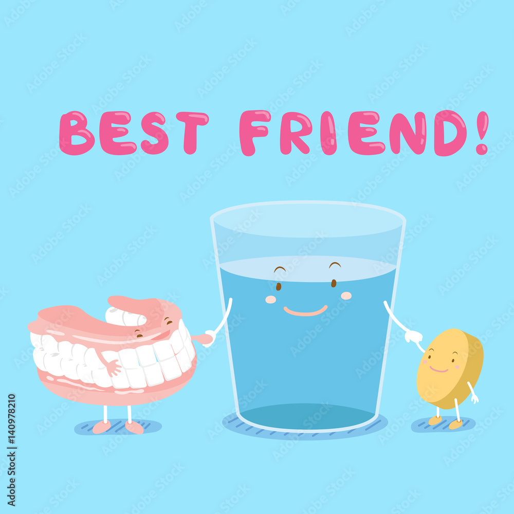 Naklejka premium cute cartoon denture