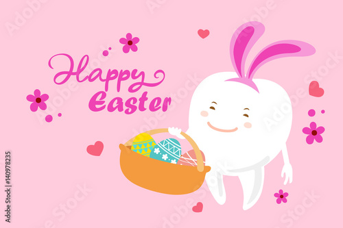 tooth with happy easter