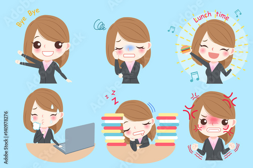 cartoon business woman