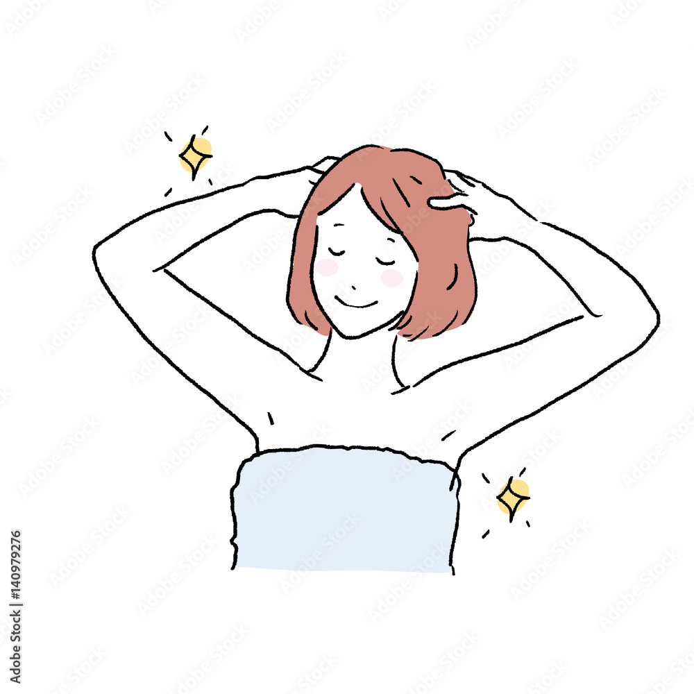 シャンプー 女性 イラスト Stock Vector Adobe Stock