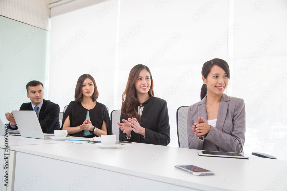 Business team people applause hands Business team people applause hands