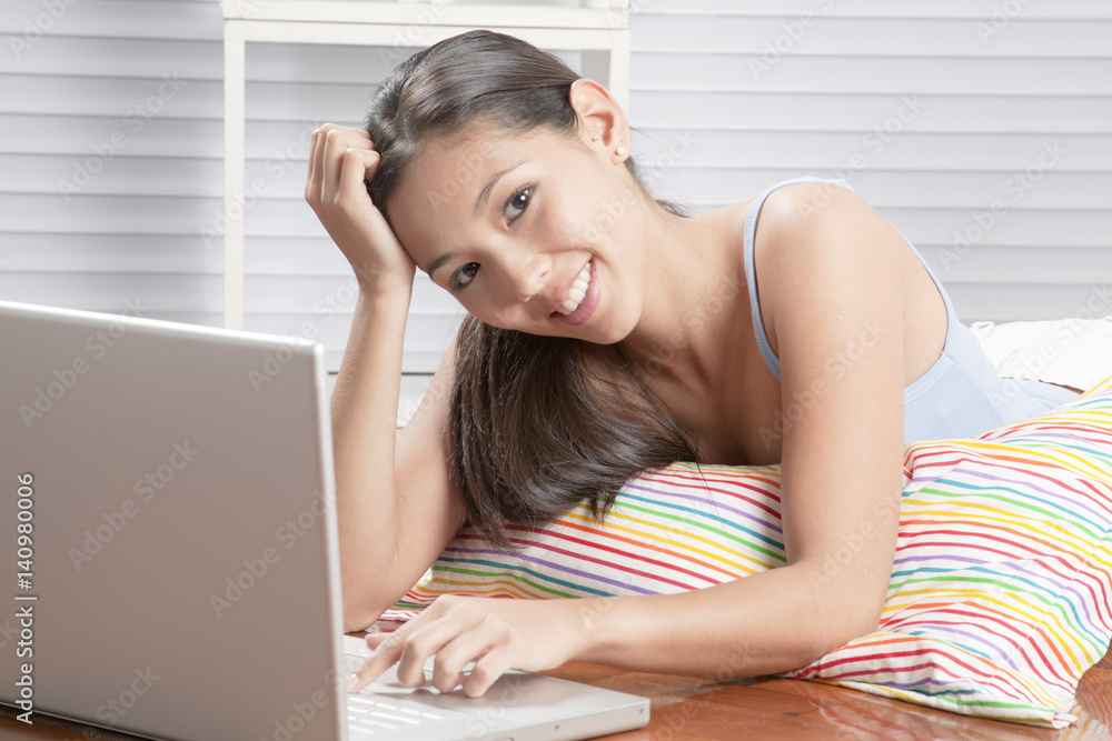 Young woman using a laptop Young woman using a laptop