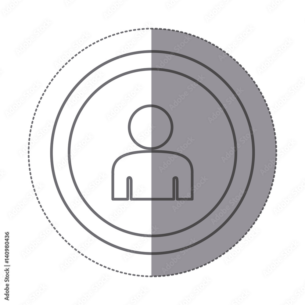 sticker silhouette circular frame with silhouette half body figure person vector illustration sticker silhouette circular frame with silhouette half body figure person vector illustration