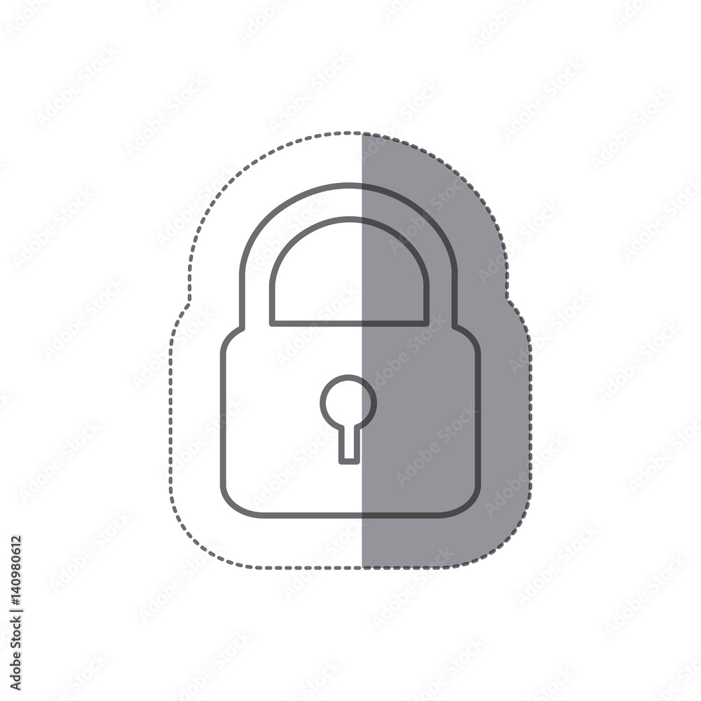 sticker silhouette padlock security icon flat vector illustration sticker silhouette padlock security icon flat vector illustration
