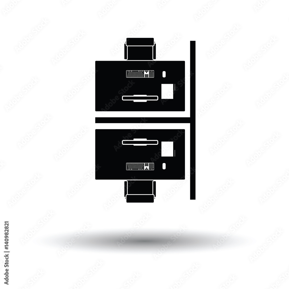 Office table top view icon Office table top view icon