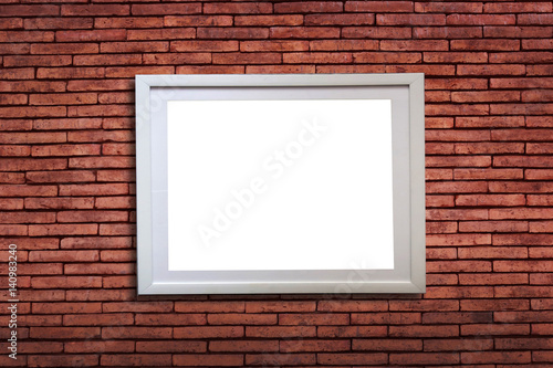 photo frame on brick wall