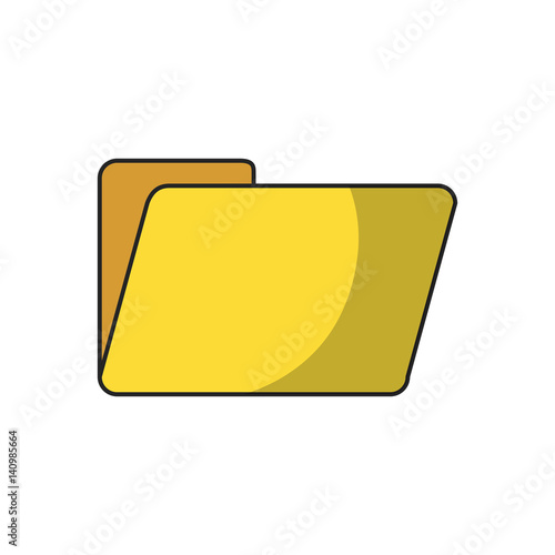 document folder icon over white background. colorful design. vector illustration