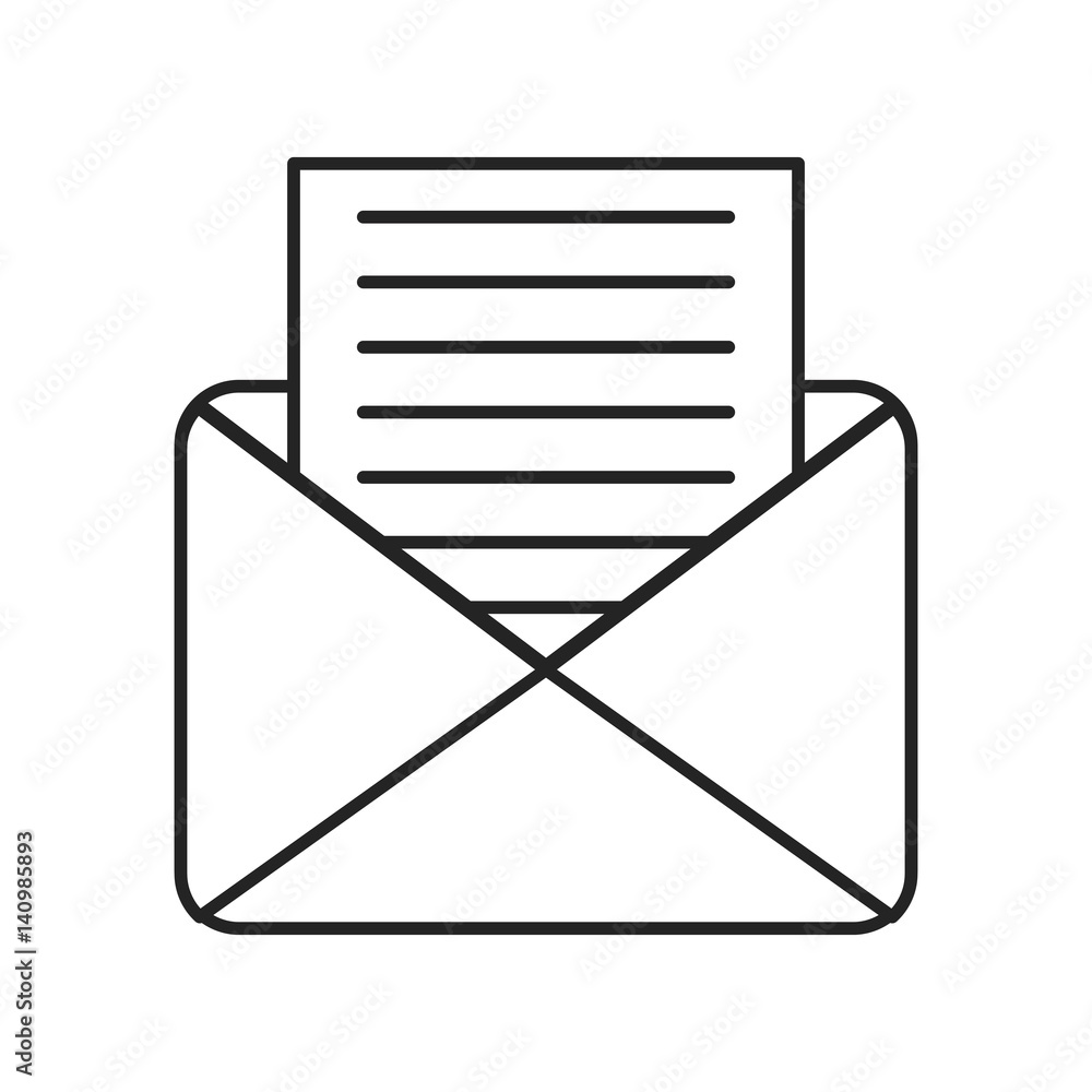 envelope with a letter over white background. vector illustration envelope with a letter over white background. vector illustration