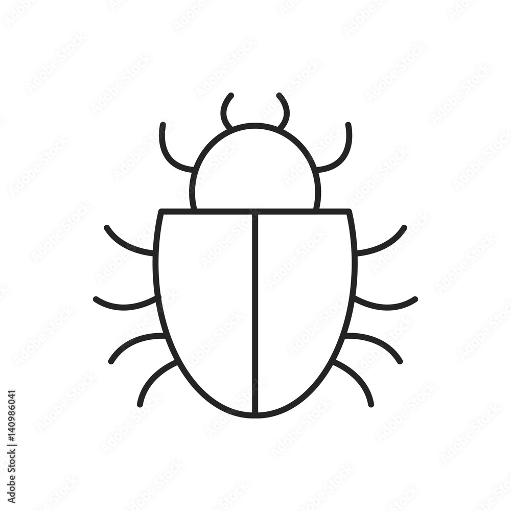 bug icon over white background. cyber security concept. vector illustration bug icon over white background. cyber security concept. vector illustration
