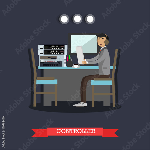 Vector illustration of flight controller in flat style