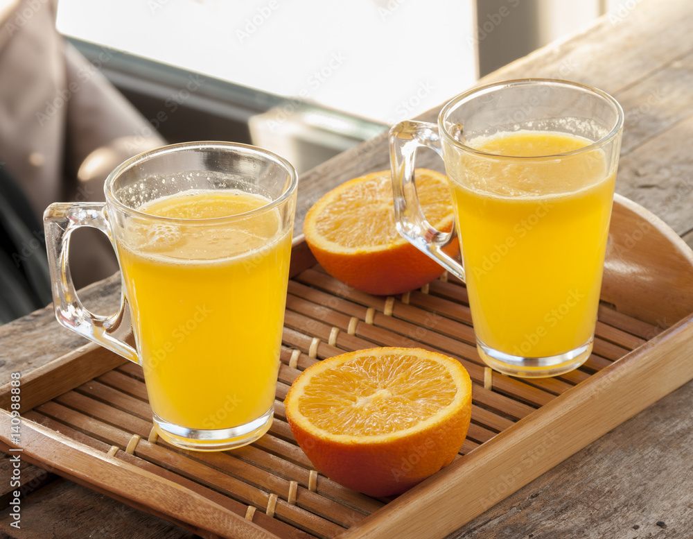 Freshly squeezed orange juice, close-up Freshly squeezed orange juice, close-up