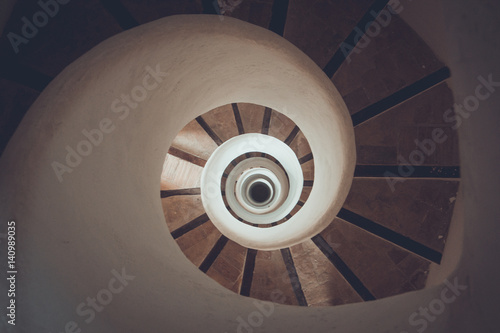 Circle spiral staircase - geometrical concept photo
